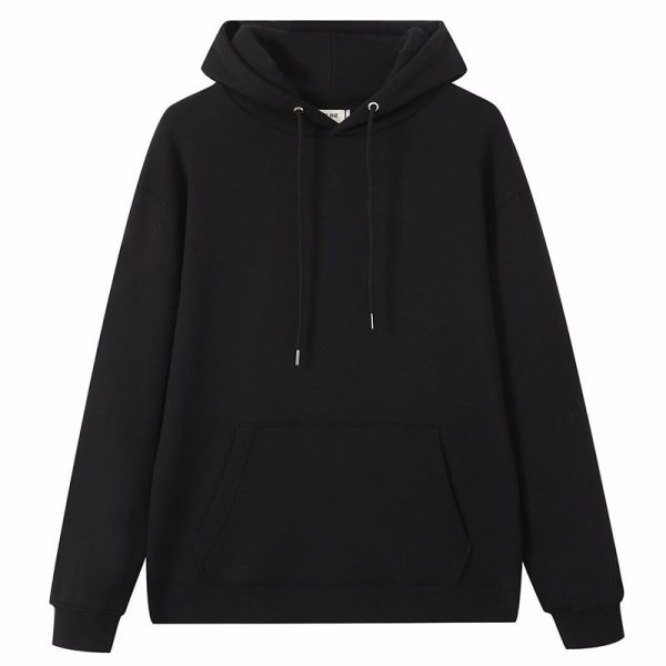 超話題!セリーヌ ロゴ ブラック コットンフリースパーカー 偽物 2Y497670Q38AW - 画像 (5)