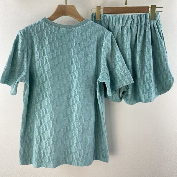21-22AWディオール Tシャツ 偽物 オブリーク ラウンドネック テリーコットン 上下セット dei74877 - 画像 (3)