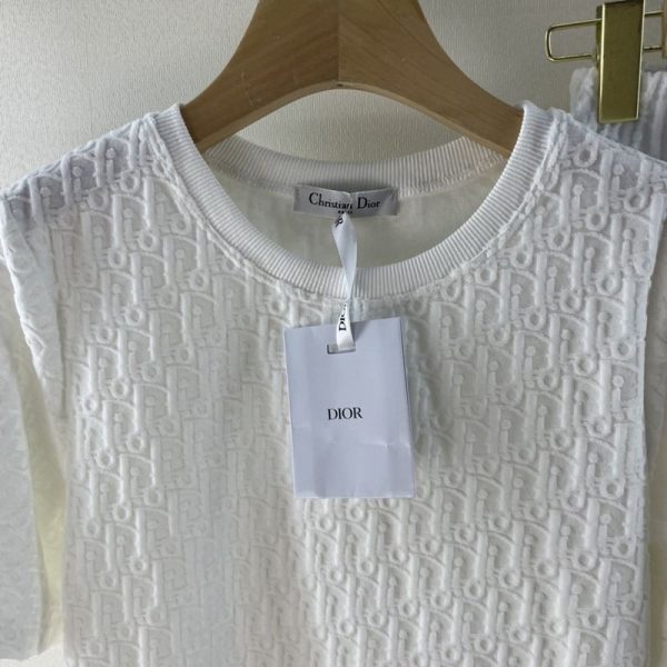 入手困難ディオール Tシャツ パロディ オブリーク ラウンドネック テリーコットン 上下セット dei22868 - 画像 (2)