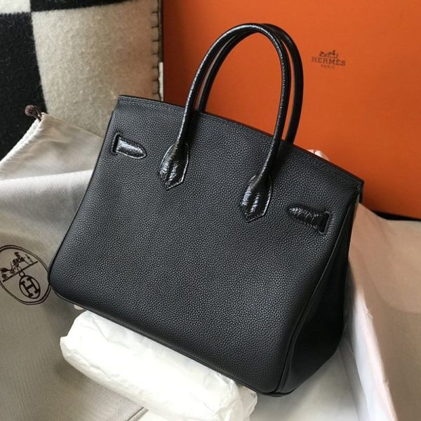 《大人気》エルメス バーキン コピー 25cm/30cm トゴ ブラック シルバー金具 2サイズ ery67646 - 画像 (2)