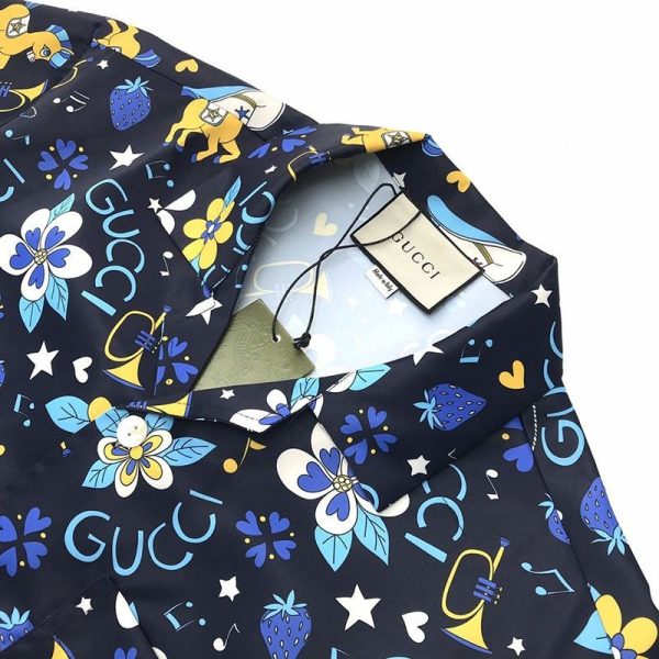 【日本未発売】グッチ ジオメトリック プリント ボウリングシャツ 偽物 上下セット gur57279 - 画像 (3)