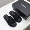 定番シャネル レザー 厚底 サンダル コピー 黒 布地 shu58475 - 画像 (2)