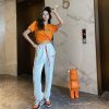 ★日本!!人気！プラダ ロゴ入りウエスト ストレッチポプリン製 ワイドレッグ パンツ 偽物 puy41604 - 画像 (2)