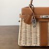 エルメス ケリー25 コピー ピクニック シルバー金具 ハンドバッグ era42980 - 画像 (5)