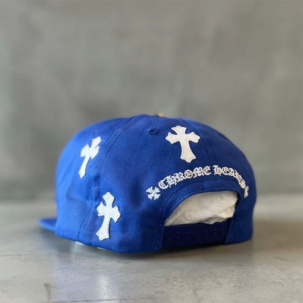 一目惚れ♪クロムハーツ 偽物 BLUE BASEBALL CAP WHITE CROSS PATCH キャップ Kus73197 - 画像 (3)