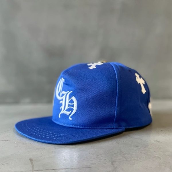 一目惚れ♪クロムハーツ 偽物 BLUE BASEBALL CAP WHITE CROSS PATCH キャップ Kus73197 - 画像 (2)