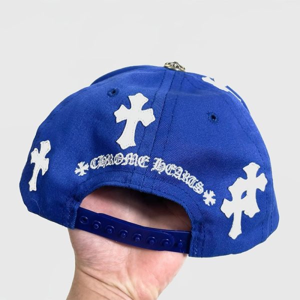 一目惚れ♪クロムハーツ 偽物 BLUE BASEBALL CAP WHITE CROSS PATCH キャップ Kus73197 - 画像 (4)