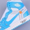 オフホワイト × ナイキ エアジョーダン1 偽物 レトロ ハイ OG ホワイト/コーン/ダーク パウダー ブルー AQ0818-148 - 画像 (7)