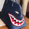 1点限り！エルメス ボリード シャーク 偽物 45cm ブルーニュイ ert71674 - 画像 (6)