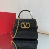 入手困難 ヴァレンティノ Vスリング ラフィア ハンドバッグ コピー Vuj96477