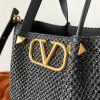 ヴァレンティノ ガラヴァーニ 偽物 Vロゴ ビスコース & レザー かごバッグ Vuq56816 - 画像 (4)