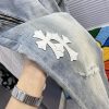 争奪戦♡クロムハーツ セメタリークロスパッチ 偽物デニム パンツ Kue80837 - 画像 (8)