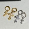 秋冬大セールクロムハーツ 偽物 クロス 22K ドロップ ピアス ダイアモンド 2色 Kud83426 - 画像 (2)