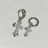 秋冬大セールクロムハーツ 偽物 クロス 22K ドロップ ピアス ダイアモンド 2色 Kud83426 - 画像 (4)
