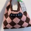 《大人気》マルニマーケット コピー◇テックウール製 DIAMONDスモールバッグ ピンク maa78002 - 画像 (6)