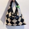 マルニマーケット 偽物◇テックウール製 DIAMONDスモールバッグ ブラック mar01158 - 画像 (2)