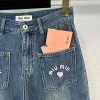 人気 ミュウミュウ コピー ロゴ刺繍 デニム ジーンズ myl45291 - 画像 (3)