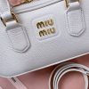 ミュウミュウ コピー レザー ロゴ ショルダー トップハンドルスモールバッグ myl08247 - 画像 (5)