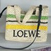 ロエベ ロゴ入ストライプ♪ラフィア*トートバッグ 偽物 low59938