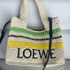 ロエベ ロゴ入ストライプ♪ラフィア*トートバッグ 偽物 low59938 - 画像 (2)