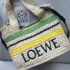 ロエベ ロゴ入ストライプ♪ラフィア*トートバッグ 偽物 low59938 - 画像 (4)