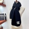 大人気!シャネル CCロゴ モノクロ マフラー パロディ 2色 shg32237 - 画像 (4)