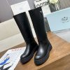 【お洒落度UP】プラダ◆レザー ロングブーツ 偽物 ブラック メタルロゴ pup65698 - 画像 (2)