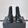 新作【プラダ】ブラッシュドレザー コンバットブーツ 偽物、ブラック pum96504 - 画像 (2)
