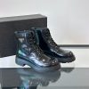 新作【プラダ】ブラッシュドレザー コンバットブーツ 偽物、ブラック pum96504 - 画像 (5)
