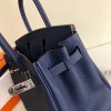 ご褒美に★エルメス バーキン25/30/35 コピー ブルーニュイ トゴ ハンドバッグ シルバー金具 erz03204 - 画像 (5)