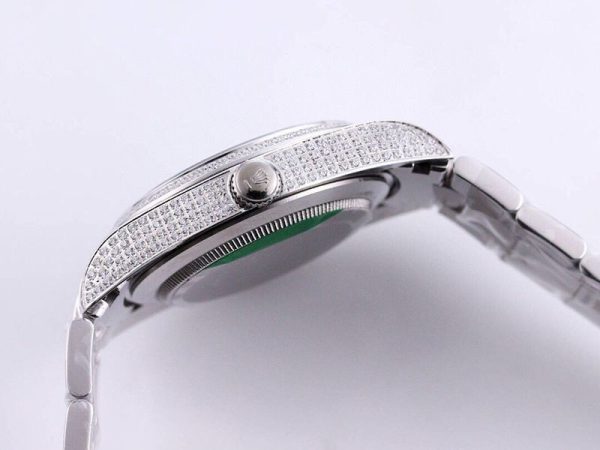 【限定カラー】 ロレックス 腕時計 スーパーコピー オイスターパーペチュアル  41 ブラック 全面ダイヤ メンズ rol79580 - 画像 (5)