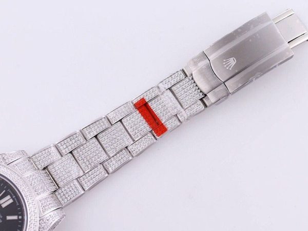 【限定カラー】 ロレックス 腕時計 スーパーコピー オイスターパーペチュアル  41 ブラック 全面ダイヤ メンズ rol79580 - 画像 (7)