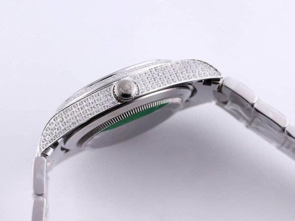 定番 ロレックス 時計 コピー オイスターパーペチュアル 41 ブルー 全面ダイヤ メンズ roy71929 - 画像 (5)
