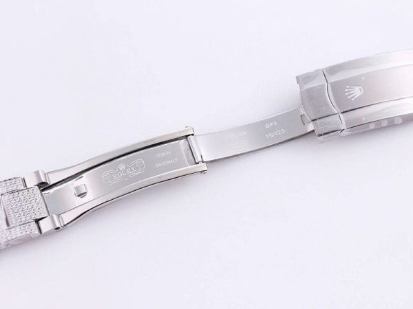 定番 ロレックス 時計 コピー オイスターパーペチュアル 41 ブルー 全面ダイヤ メンズ roy71929 - 画像 (8)