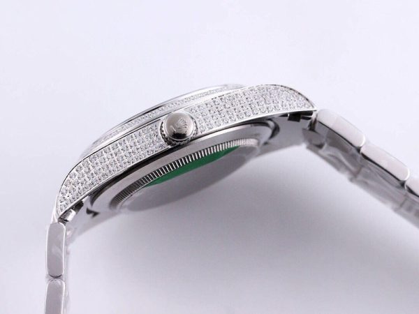 【限定カラー】 ロレックス 時計 スーパーコピー オイスターパーペチュアル 41  オレンジ系 全面ダイヤ メンズ roz15094 - 画像 (5)