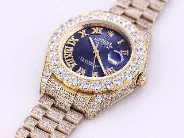 人気No1 ロレックス コピー 腕時計 デイトジャスト 41mm  パープル メンズ 全面ダイヤ  roq92710 - 画像 (2)