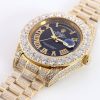 完売必至 ロレックス 39MM メンズ ブラック 全面ダイヤ デイデイト roo42615 - 画像 (2)