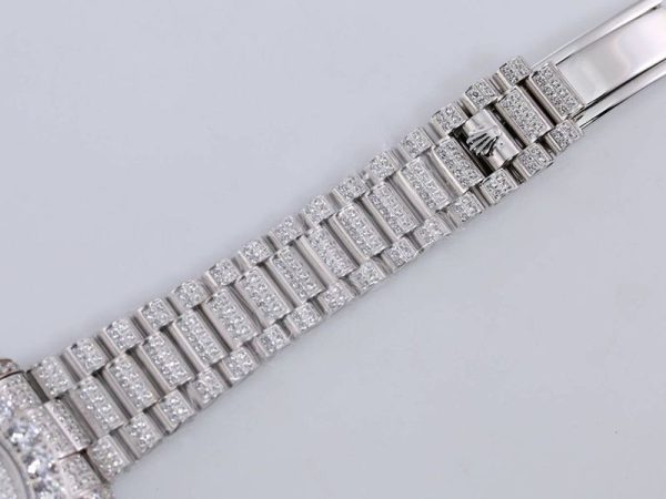 秋冬新作 ロレックス 腕時計 スーパーコピー 39MM メンズ シルバー 全面ダイヤ デイデイト roj10057 - 画像 (7)