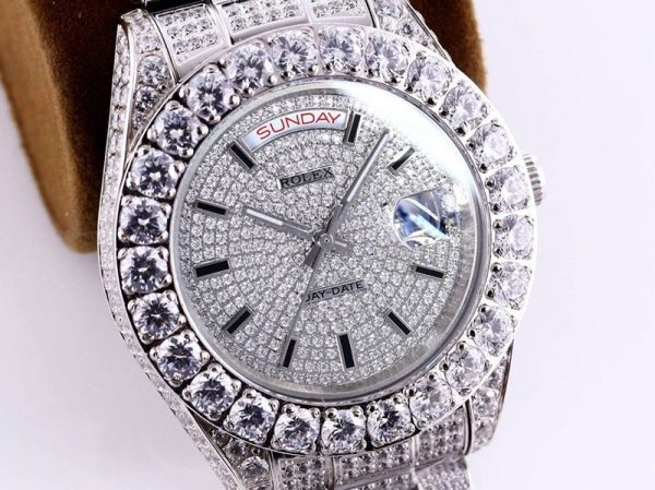 完売必至 ロレックス 時計 コピー デイデイト 39MM メンズ シルバー 全面ダイヤ  roj83110 - 画像 (3)