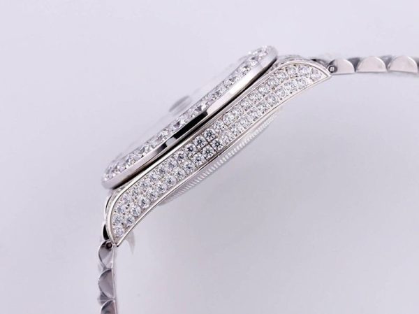 完売必至 ロレックス 時計 コピー デイデイト 39MM メンズ シルバー 全面ダイヤ  roj83110 - 画像 (6)