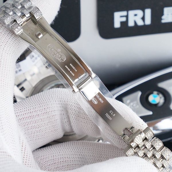 希少色 ロレックス 時計 コピー デイトジャスト 41MM ホワイト メンズ 全面ダイヤ rob66947 - 画像 (8)