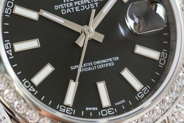 [送料無料] ロレックス 腕時計 偽物 デイトジャスト 41MM ブラック メンズ 全面ダイヤ rob06182 - 画像 (5)