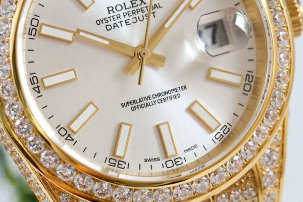 人気No1 ロレックス スーパーコピー 時計 デイトジャスト 41MM ホワイト ダイヤモンドベゼル 18K  roo38140 - 画像 (5)