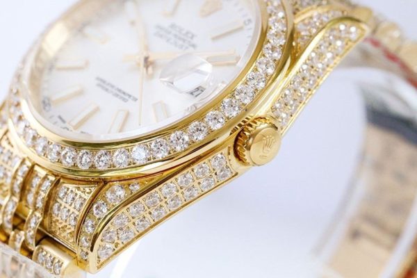 人気No1 ロレックス スーパーコピー 時計 デイトジャスト 41MM ホワイト ダイヤモンドベゼル 18K  roo38140 - 画像 (8)
