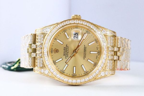 春もの新作 ロレックス 時計 スーパーコピー デイトジャスト 41MM シャンパン ダイヤモンドベゼル 18K roz21973 - 画像 (2)
