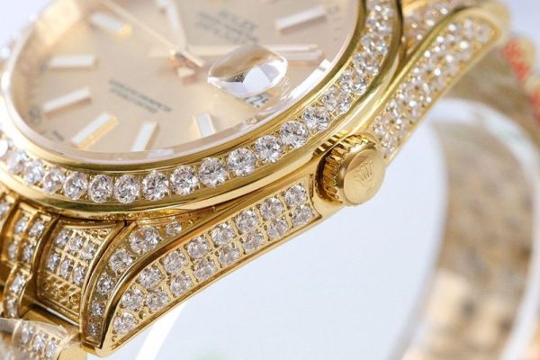 春もの新作 ロレックス 時計 スーパーコピー デイトジャスト 41MM シャンパン ダイヤモンドベゼル 18K roz21973 - 画像 (7)