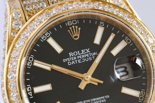 送料込 ロレックス 時計 コピー デイトジャスト 41MM ブラック ダイヤモンドベゼル 18K rog91576 - 画像 (4)