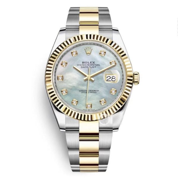 セール新作 ロレックス 腕時計 コピー デイトジャスト 41MM ホワイト ダイヤモンドベゼル 18K ron85199 - 画像 (2)
