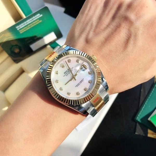 セール新作 ロレックス 腕時計 コピー デイトジャスト 41MM ホワイト ダイヤモンドベゼル 18K ron85199 - 画像 (8)
