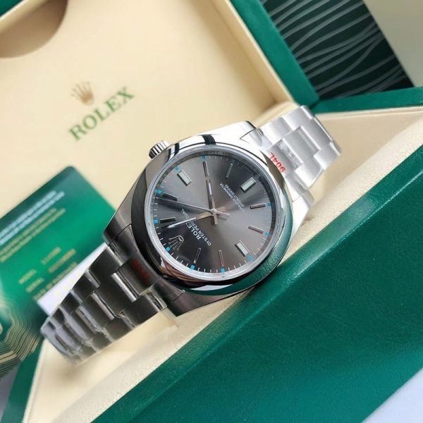 一目惚れ♪ ロレックス 時計 偽物 オイスターパーペチュアル 41mm ダークロジウム メンズ roj96370 - 画像 (3)